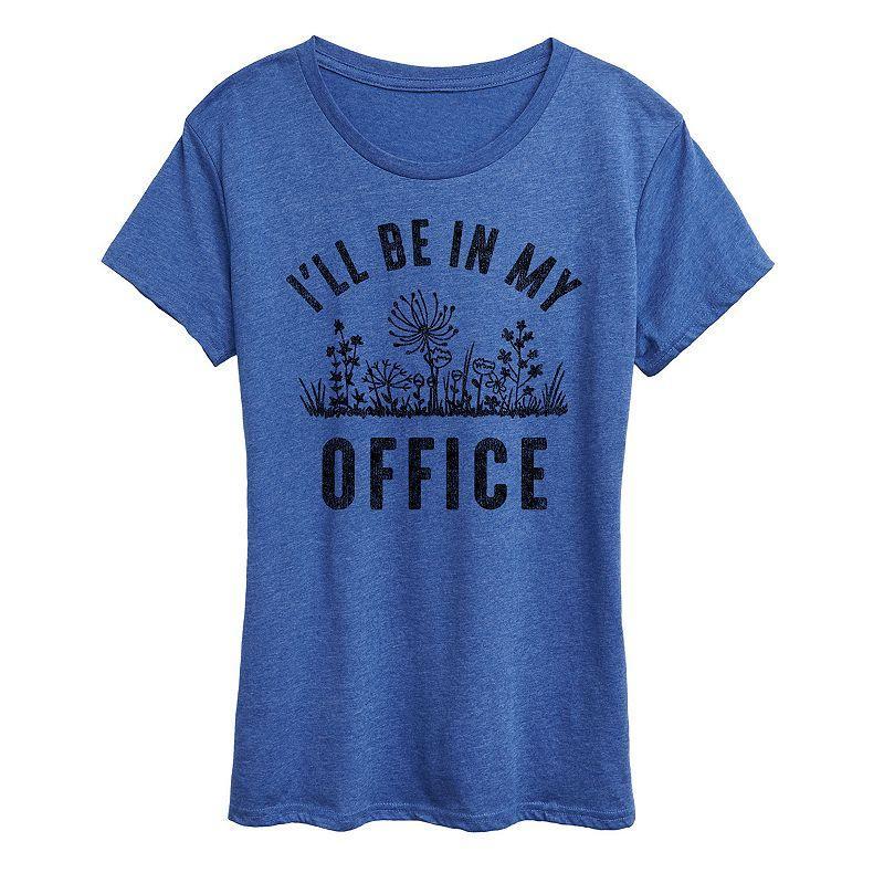 Women's I'll Be In My Office Graphic Tee, Size: Small, Grey Gray Product Image