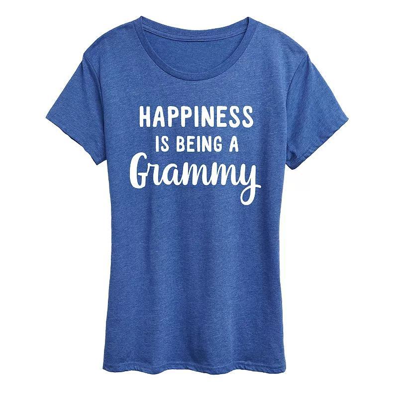 Women's Happiness is Being a Grammy Graphic Tee, Girl's, Size: XL, Grey Royal Blue Product Image