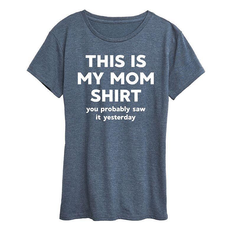 Womens This Is My Mom Shirt Graphic Tee Grey Blue Product Image