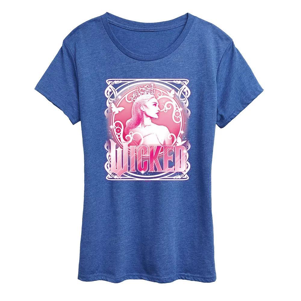 Women's Wicked Glinda Portrait Tee, Size: XXL, Grey Royal Blue Product Image