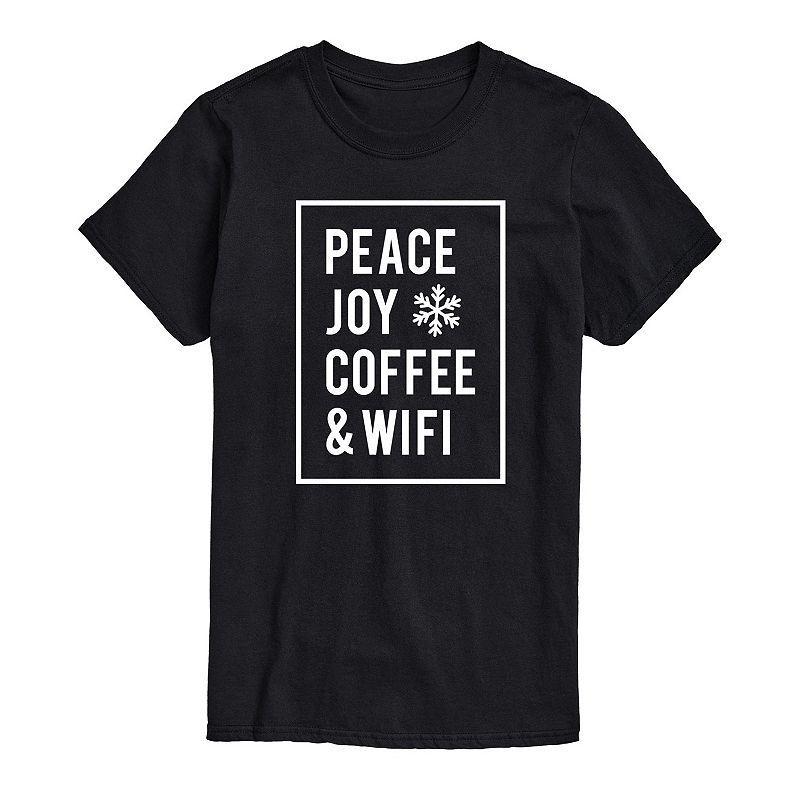 Mens Peace Joy Coffee Wifi Tee Product Image