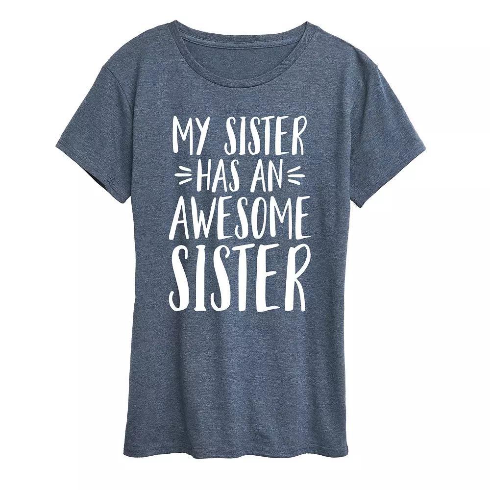 Women's My Sister Has Awesome Sister Graphic Tee, Girl's, Size: XL, Black Product Image