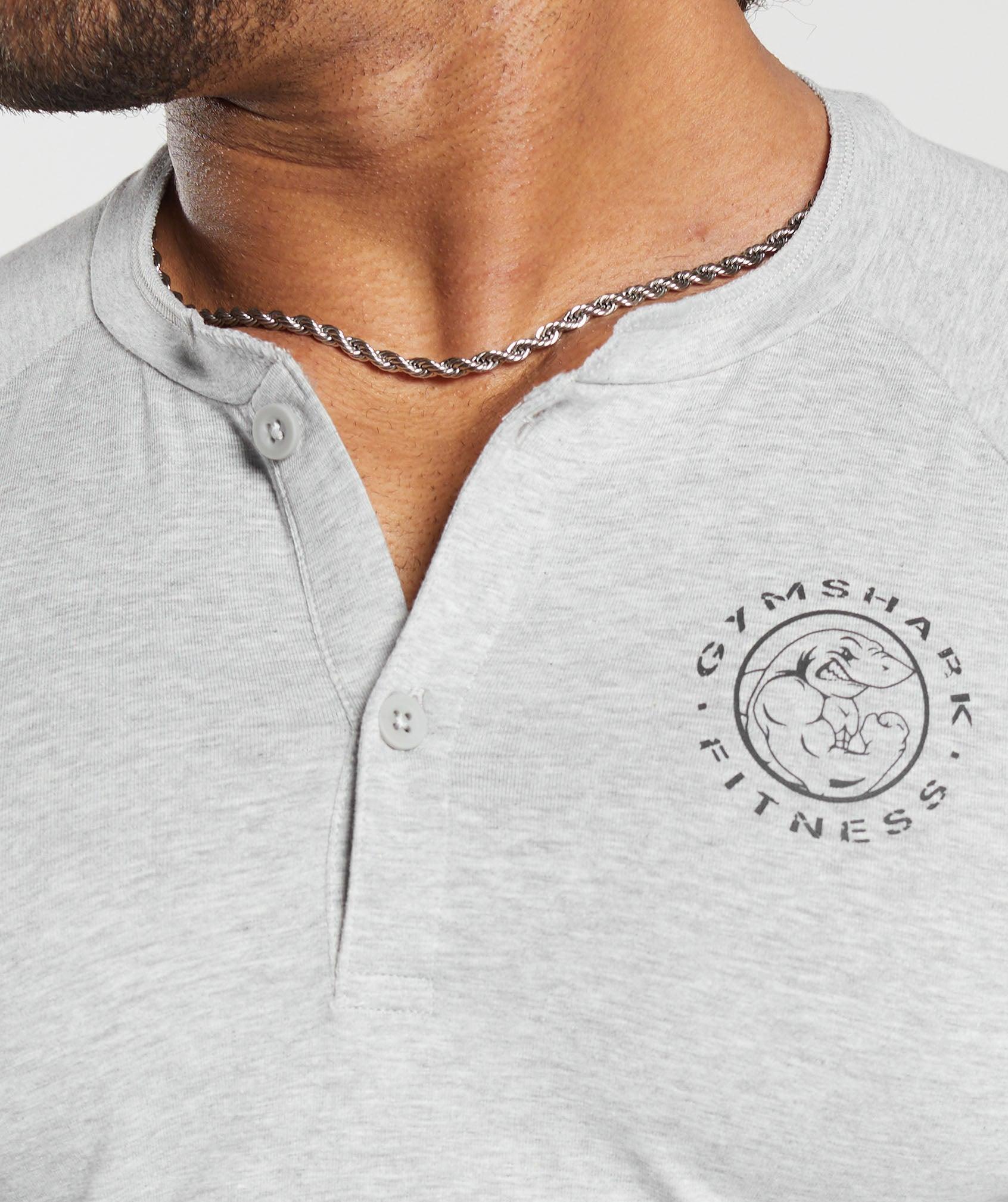 Gymshark Legacy Henley - Light Grey Marl Male Product Image