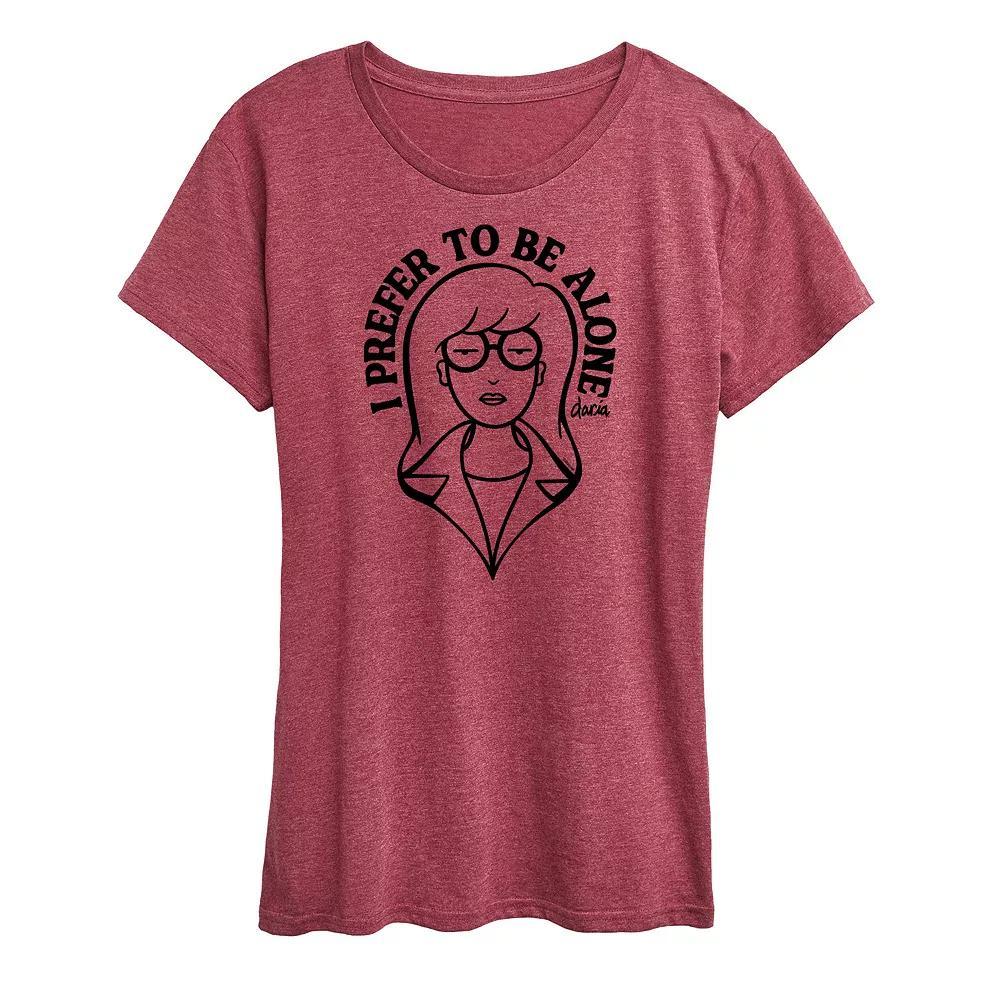 Women's Daria I Prefer To Be Alone Graphic Tee, Girl's,  Product Image