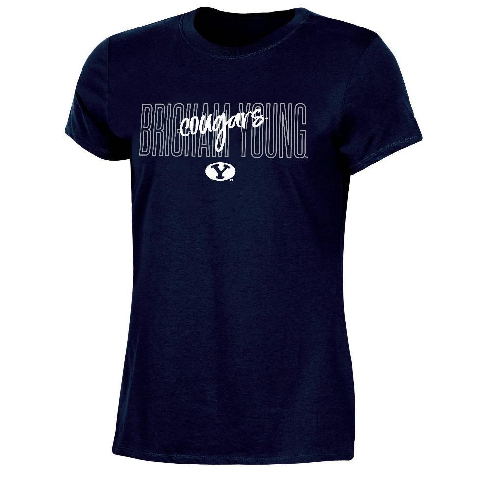 NCAA BYU Cougars Women's Crew Neck T-Shirt - L: Solid Cotton Pullover, Short Sleeve Product Image