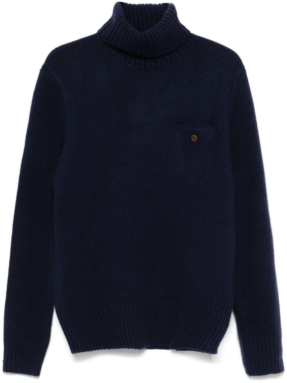 POLO RALPH LAUREN Roll-neck Sweater In Blue Product Image