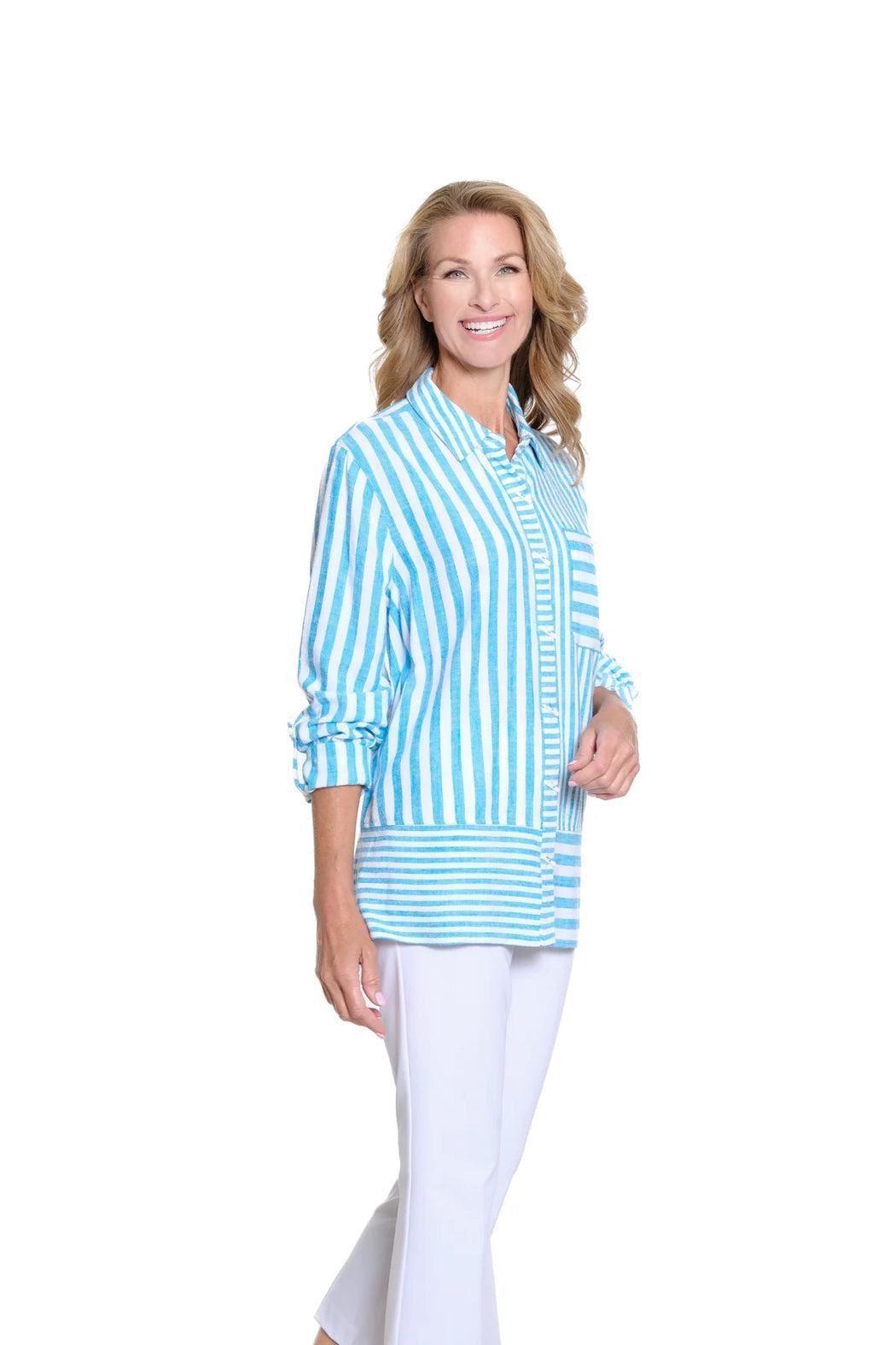 Striped Linen Blend Shirt Product Image