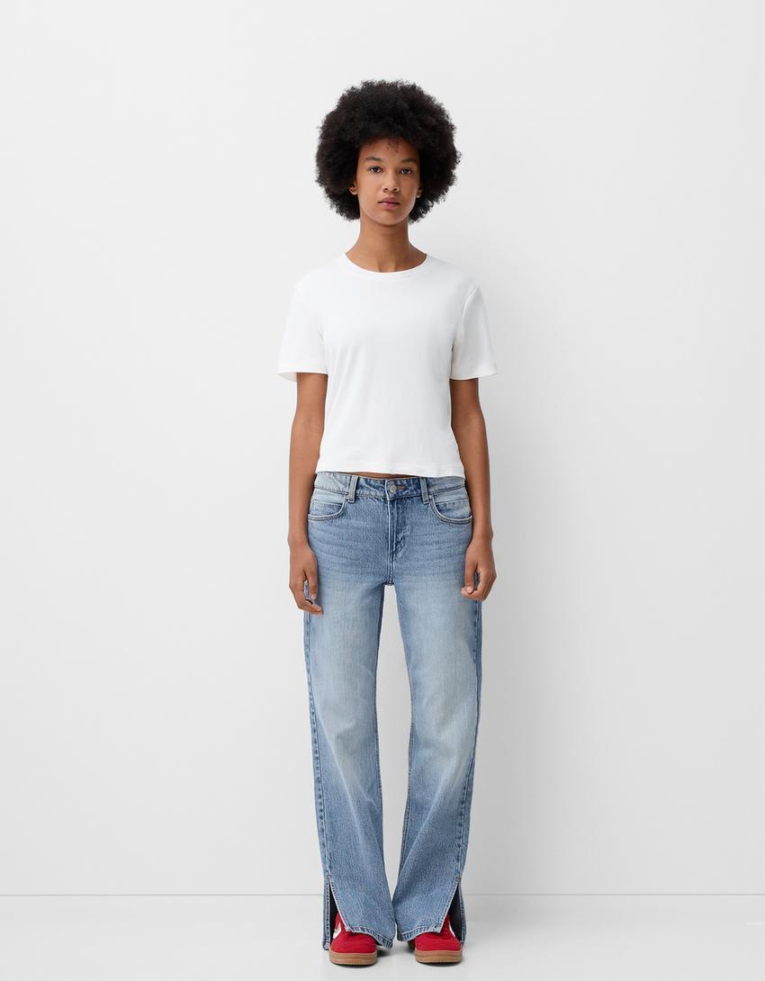 Flared split-hem jeans Product Image