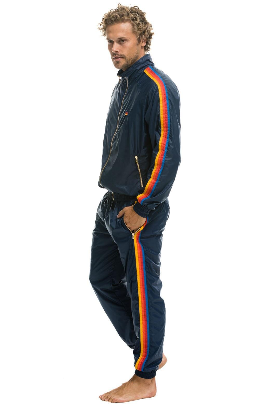 MEN'S 4 STRIPE WINDBREAKER - NAVY Male Product Image