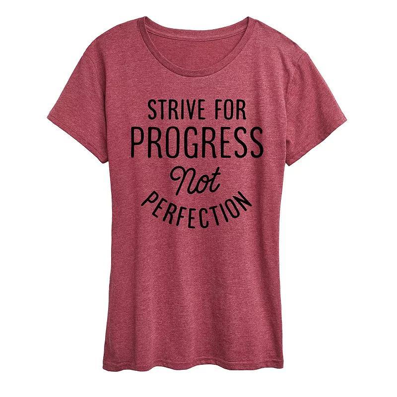 Womens Strive For Progress Graphic Tee Grey Gray Product Image