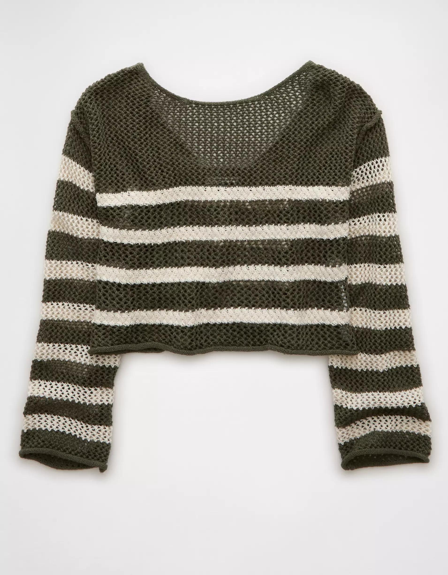 AE Off The Shoulder Crochet Sweater Product Image