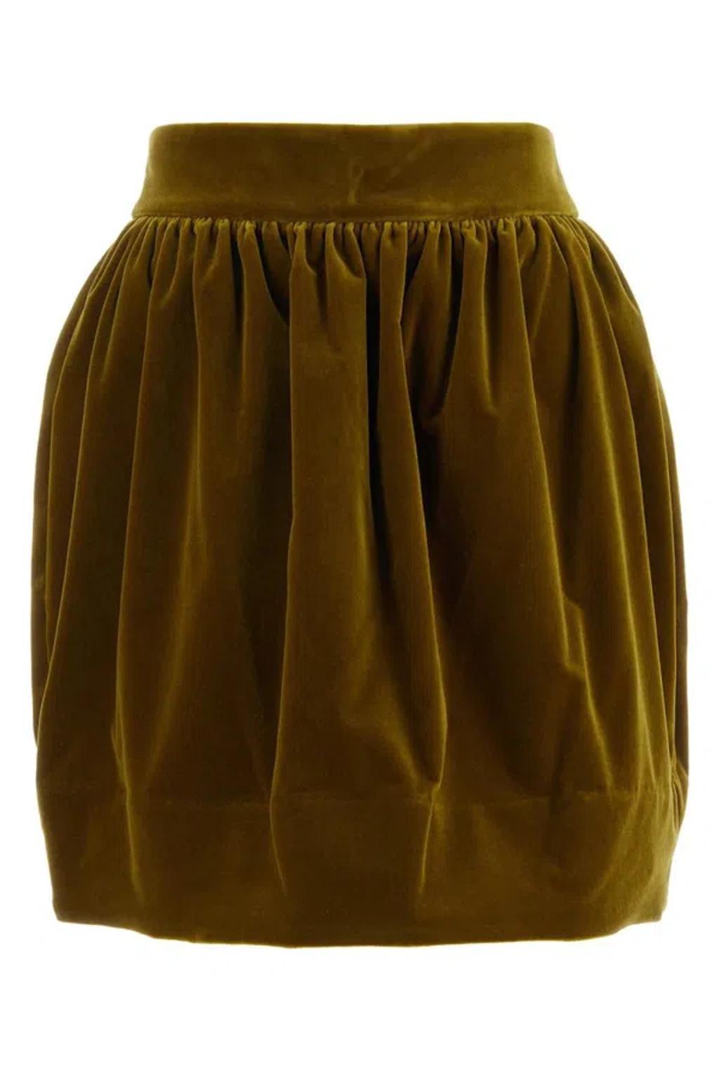 ZIMMERMANN Lyrical Velvet Mini Skirt In Green Product Image