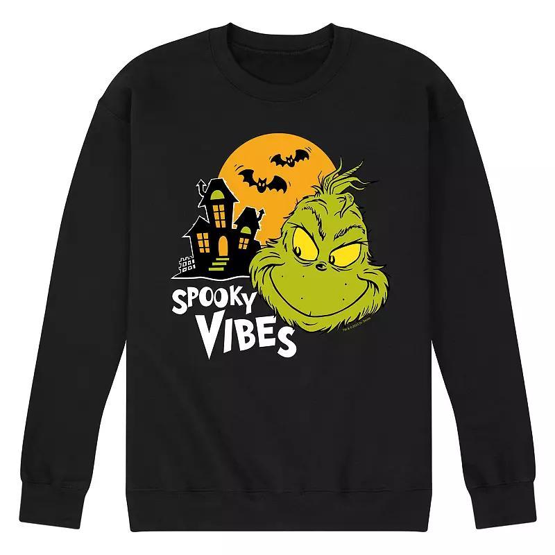 Men's Dr. Seuss Grinch Spooky Vibes Fleece Sweatshirt,  Product Image