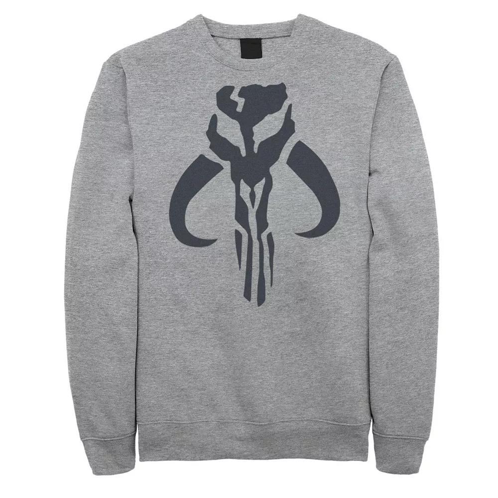 Big & Tall The Mandalorian Mythosaur Skull Logo Fleece Sweatshirt, Men's, Size: XL Tall, Athletic Grey Product Image