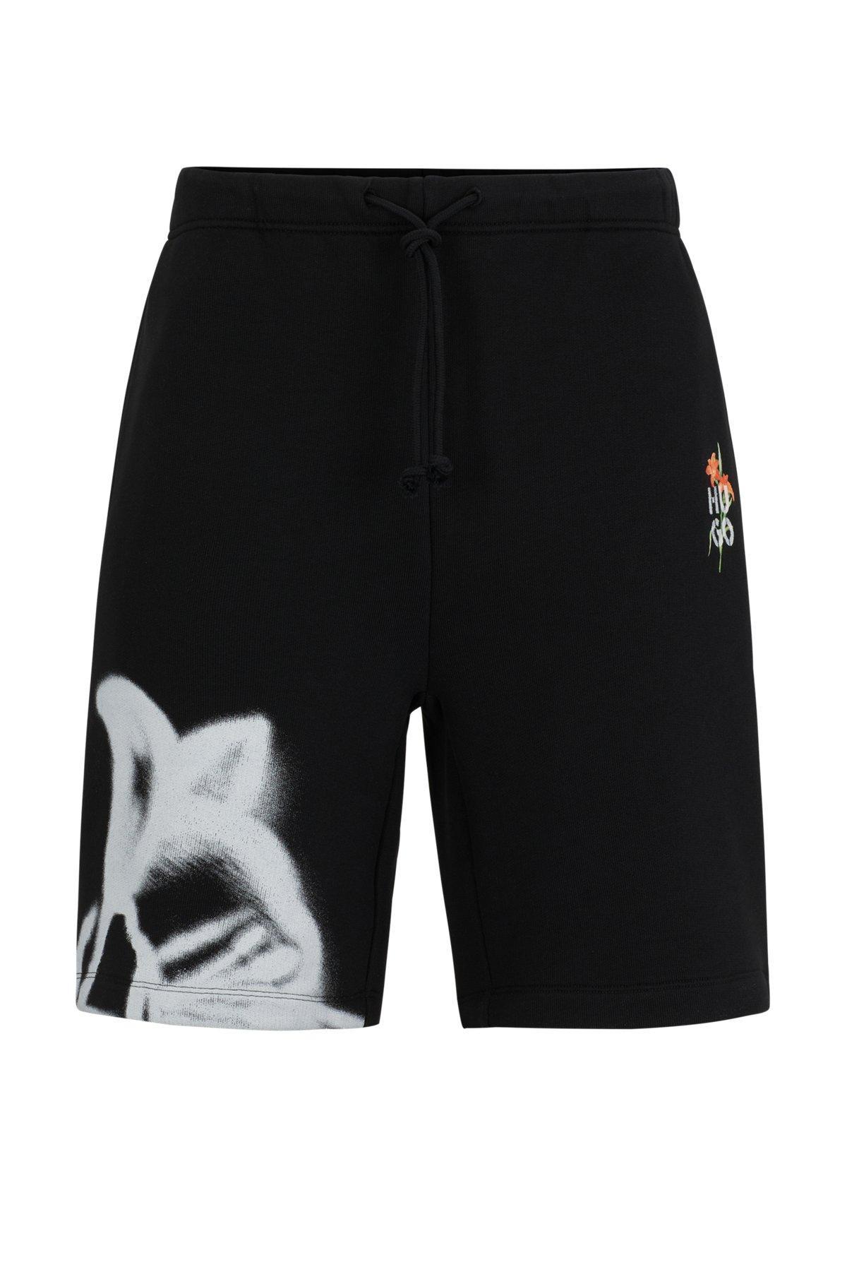 Relaxed-fit shorts with floral artwork Product Image