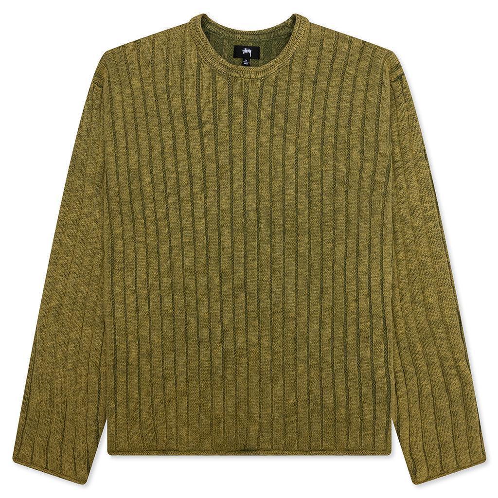 Cotton Slub Rib Crew - Green Male Product Image