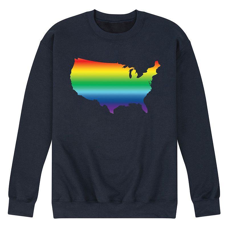 Mens USA Pride Fleece Sweatshirt Blue Product Image