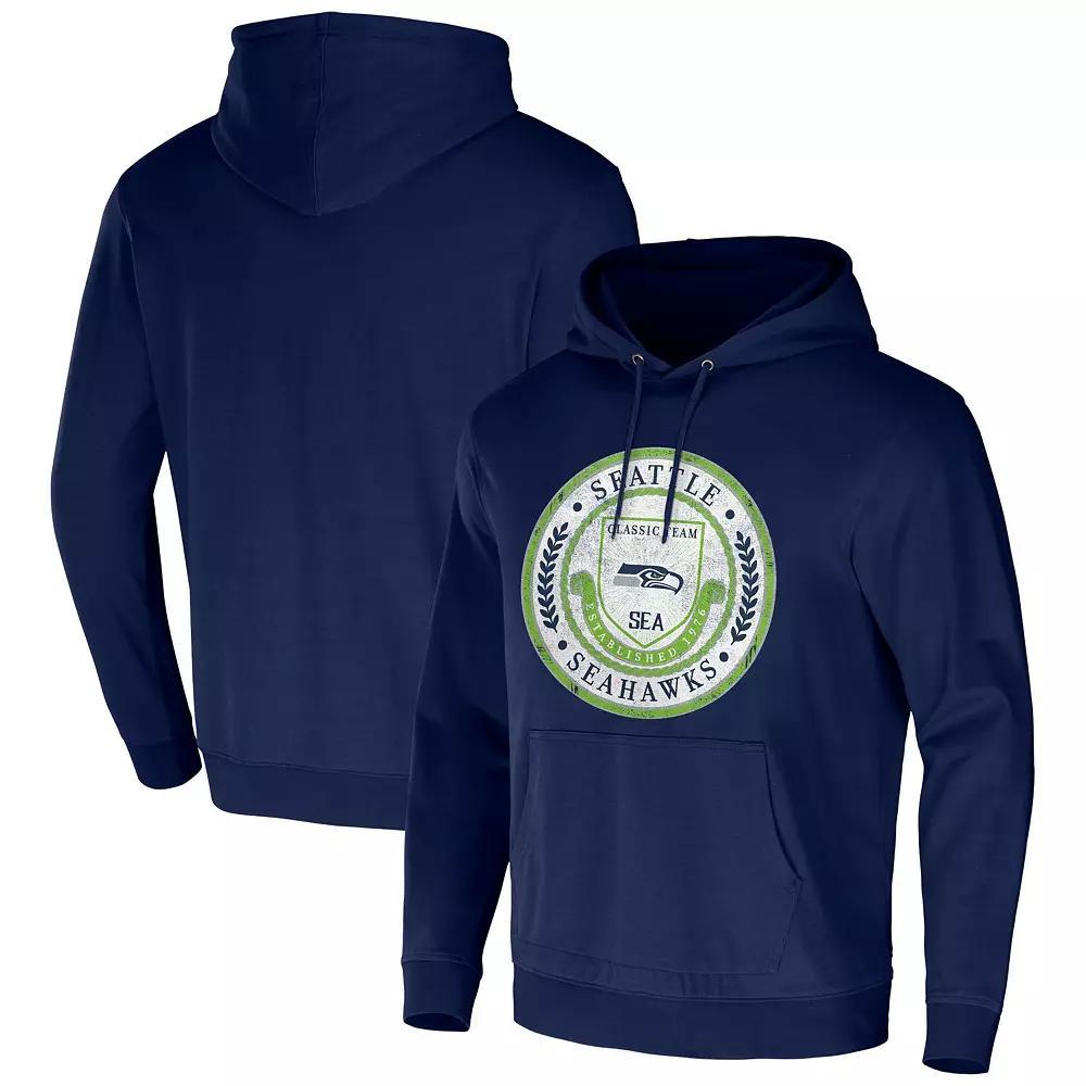 Men's NFL x Darius Rucker Collection by Fanatics College Navy Seattle Seahawks Washed Pullover Hoodie,  Product Image