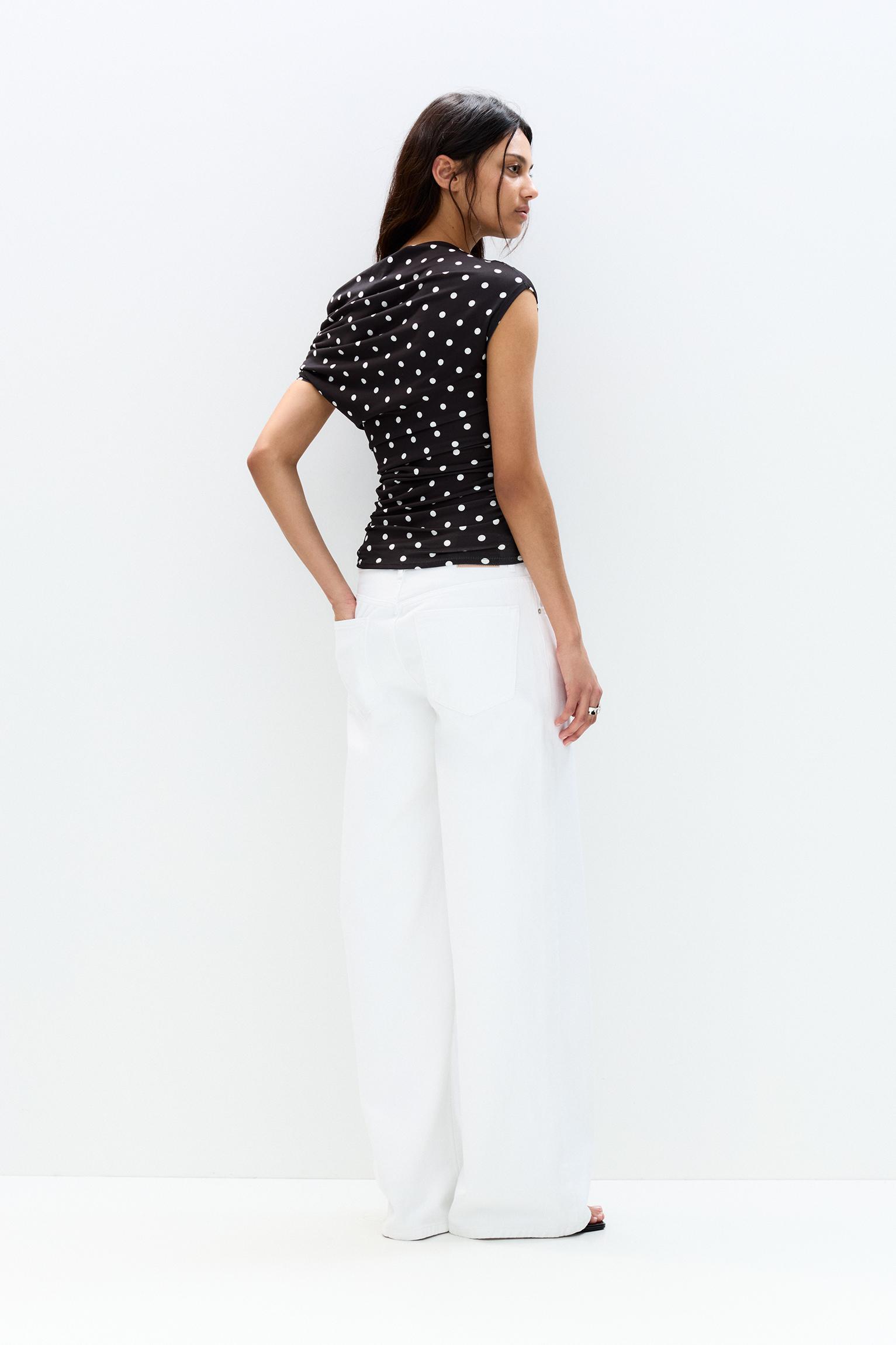 Asymmetric polka dot top Product Image
