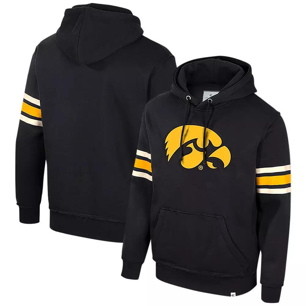 Men's Colosseum Black Iowa Hawkeyes Saluting Pullover Hoodie, Size: Large Product Image