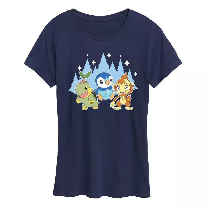 Women's Pokemon Sinnoh Winter Group Graphic Tee, Size: XXL, Blue Product Image