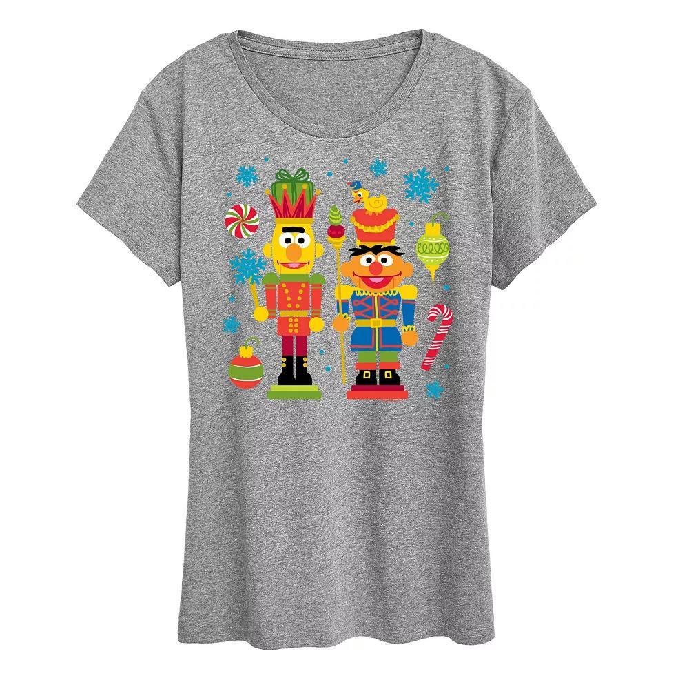 Women's Sesame Street Nutcrackers Graphic Tee, Girl's, Size: Medium, Grey Gray Product Image