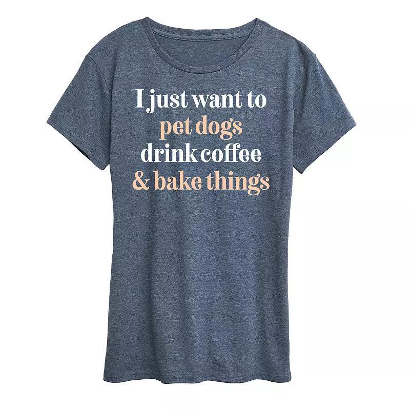 Women's Pet Cats Drink Coffee Bake Graphic Tee,  Product Image