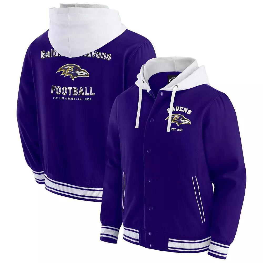 Men's Darius Rucker Collection by Fanatics Purple Baltimore Ravens Full-Snap Hoodie Jacket, Size: Large Product Image