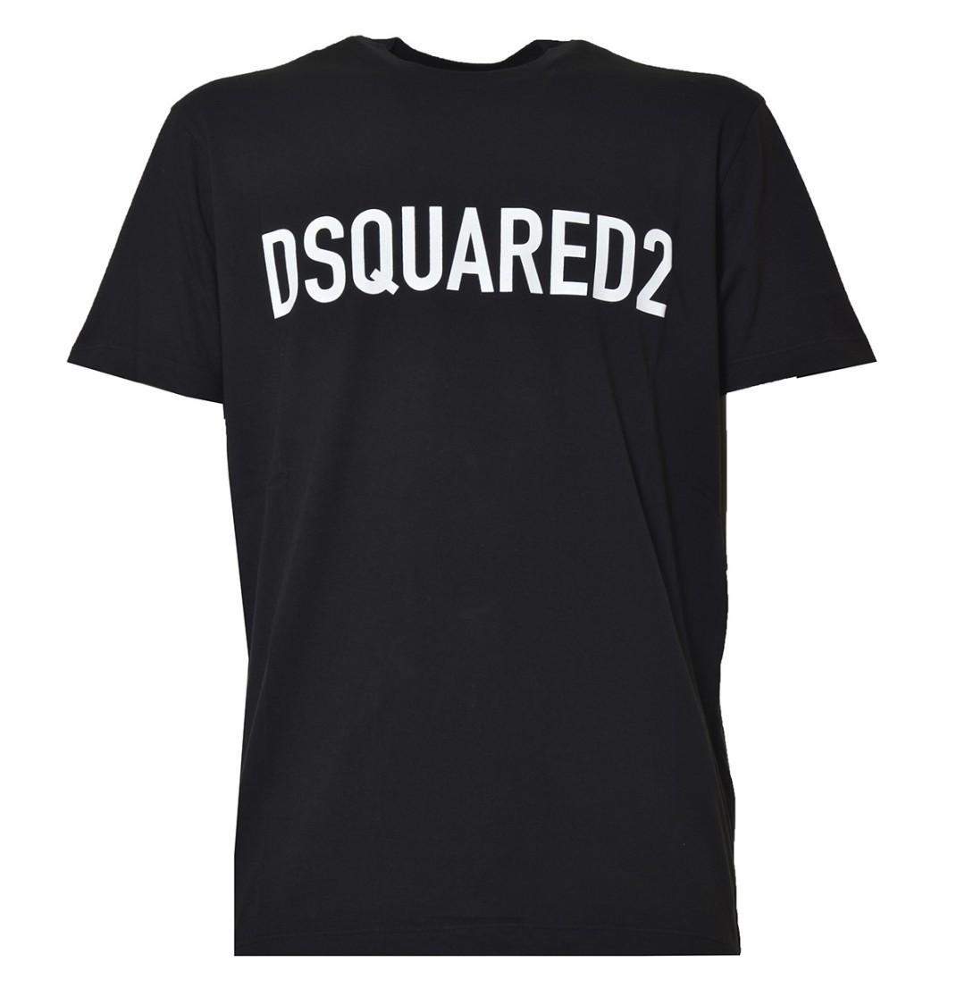 DSQUARED2 Mens Black Brand-print Crewneck Regular-fit Cotton-jersey T-shirt Product Image