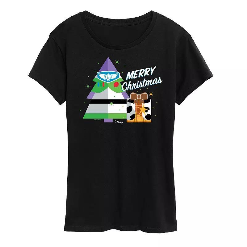 Disney / Pixars Toy Story Womens Merry Christmas Graphic Tee, Girls Heather Grey Product Image