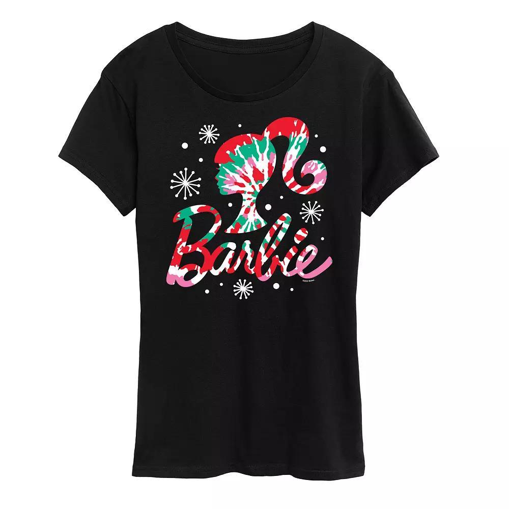 Women's Barbie® Holiday Tie Dye Logo Graphic Tee, Girl's, Size: XXL, Black Product Image