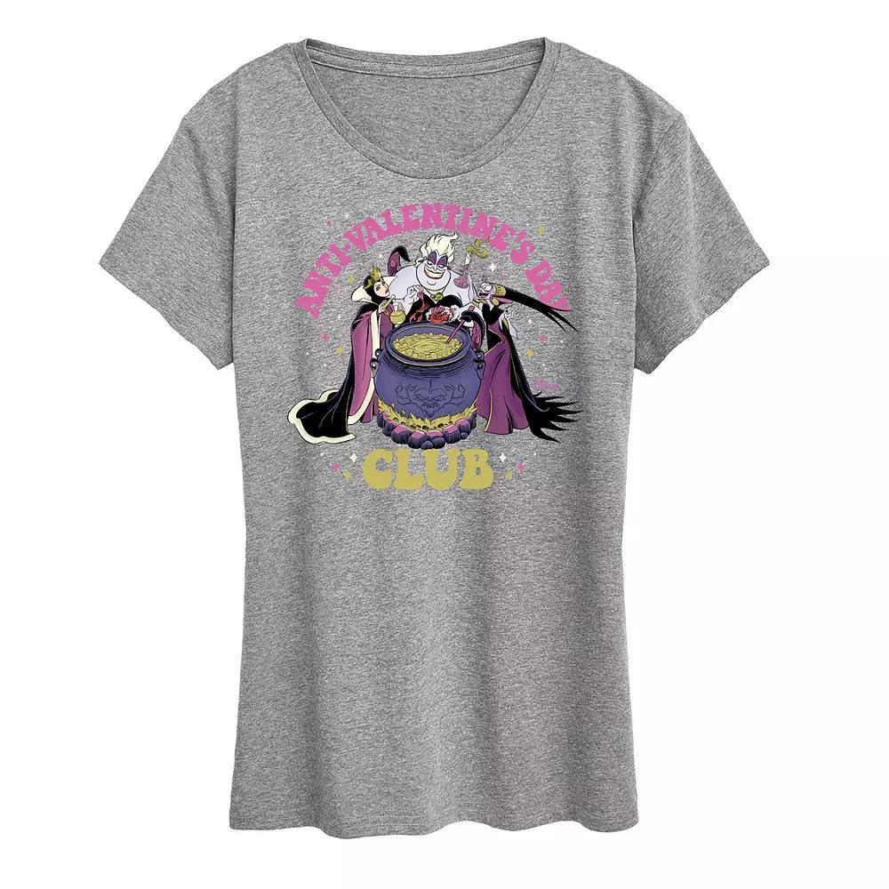 Disney's The Little Mermaid Ursula Women's Anti Valentine's Graphic Tee, Size: Medium, Grey Gray Product Image