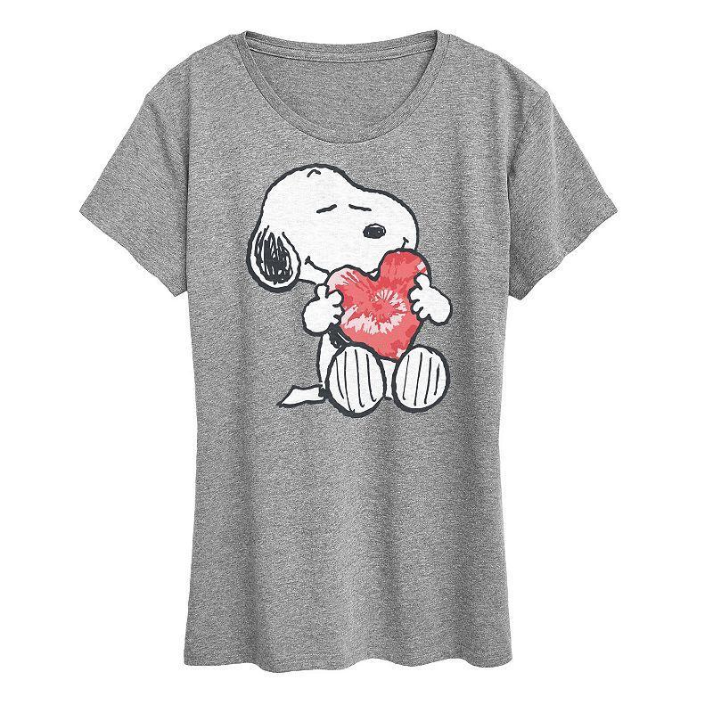 Women's Peanuts Snoopy With Heart Graphic Tee, Girl's,  Product Image