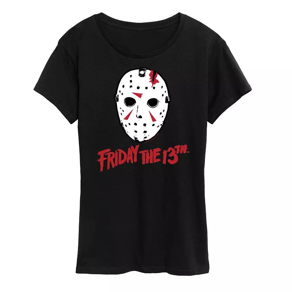 Women's Friday The 13th Ski Mask Logo Graphic Tee, Girl's, Size: Medium, Black Product Image