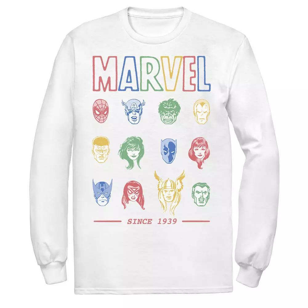 Men's Marvel Classic Colorful Comic Hero Collage Since 1939 Tee, Size: XL, White Product Image