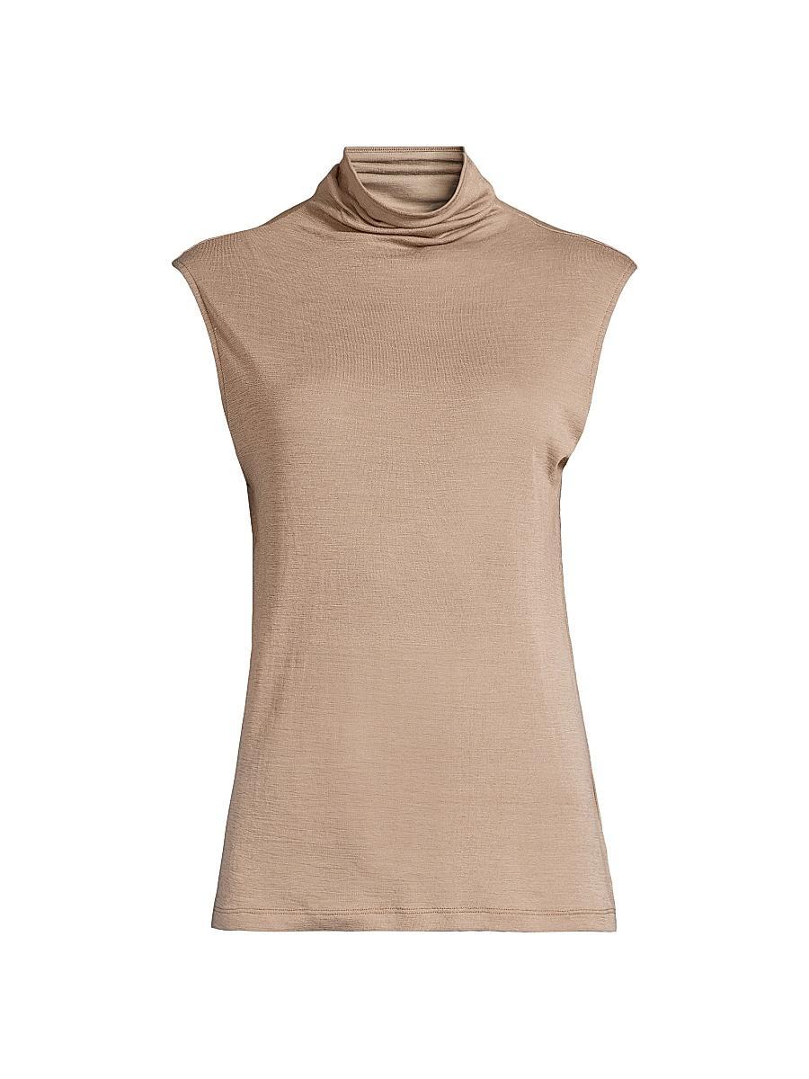 Womens Lilou Mock Turtleneck Sleeveless Wool Top Product Image