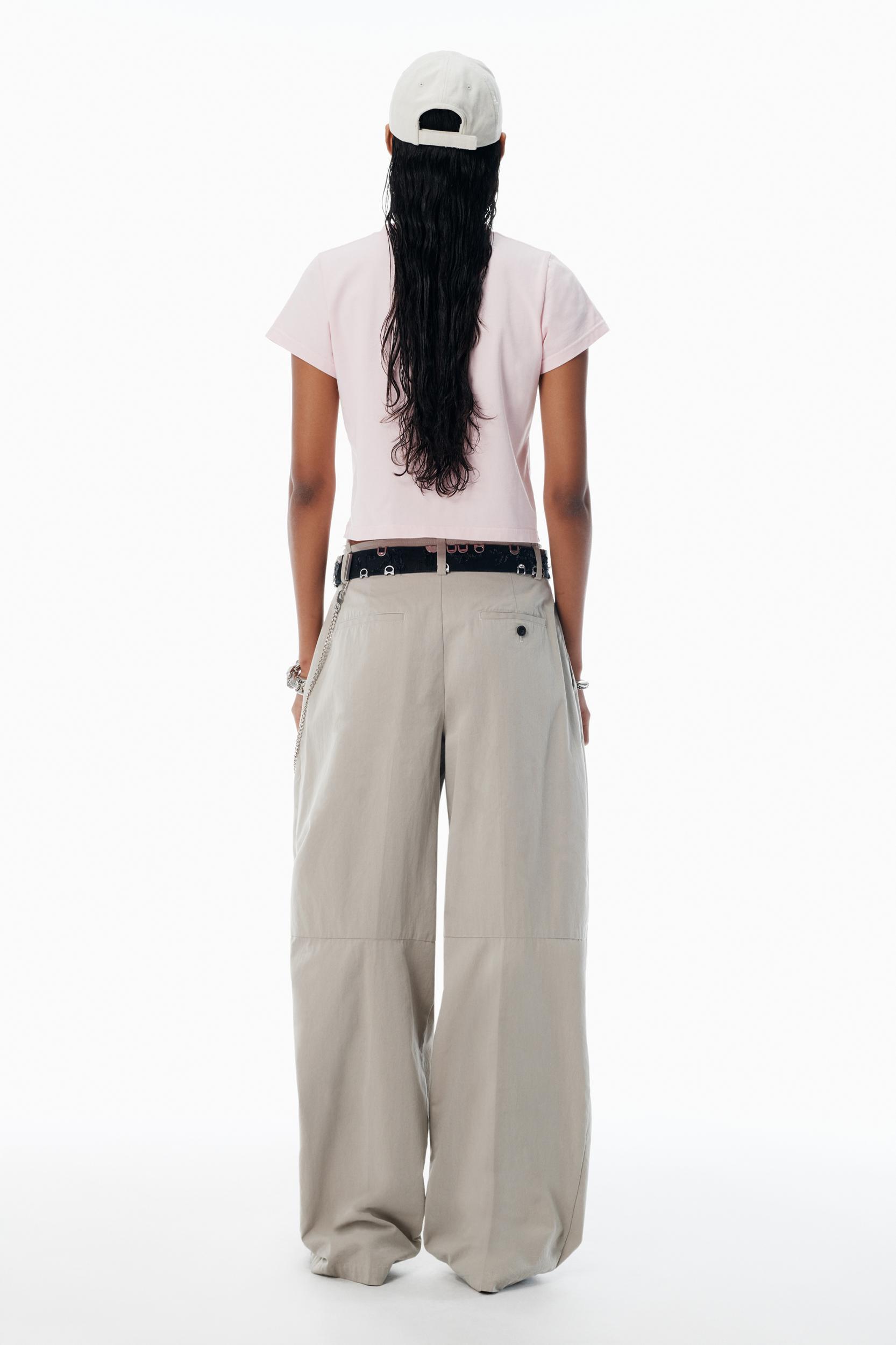 Pink Cotton Shrunken Logo Tee Product Image