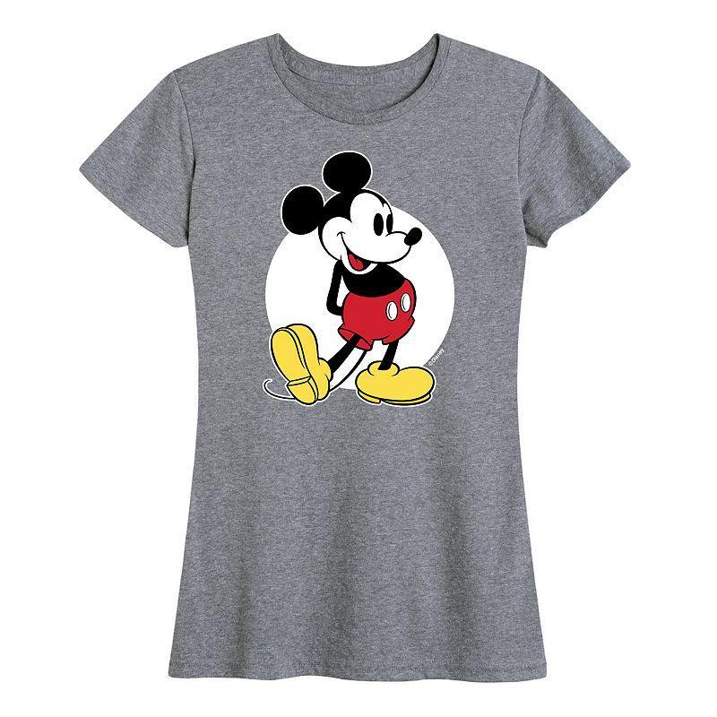 Disney's Mickey Mouse Women's Classic Graphic Tee, Size: Large, Heather Grey Product Image