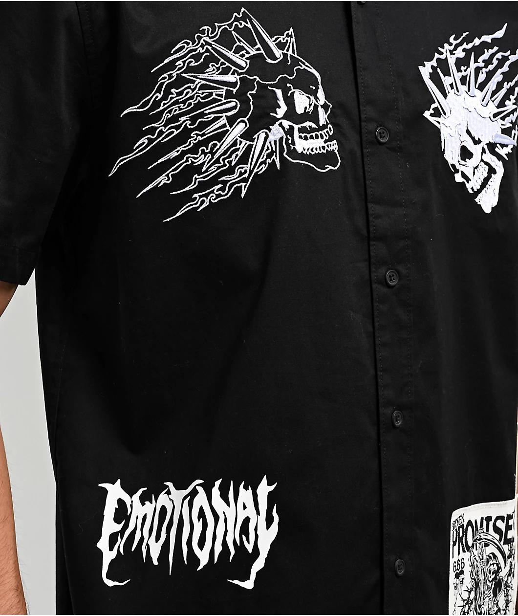 Broken Promises Antonym Black Button Up Shirt Product Image