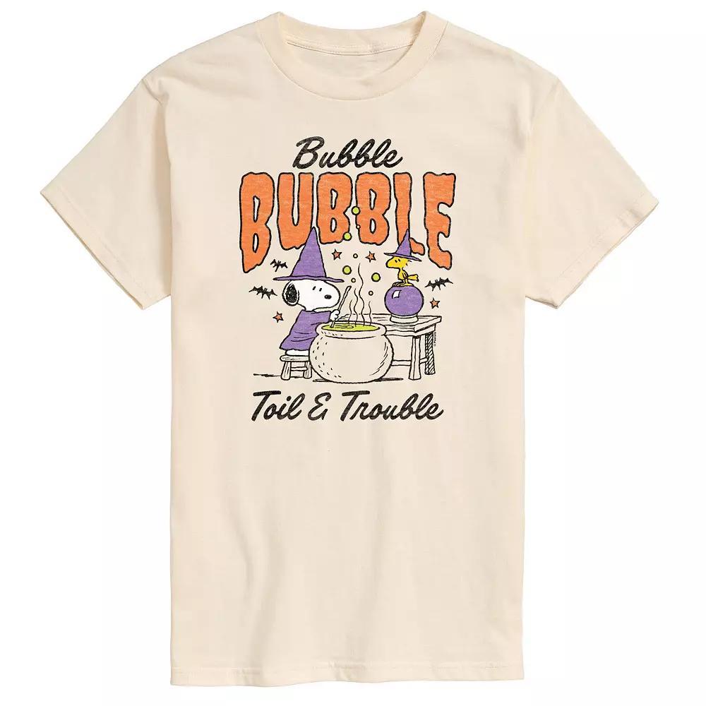 Men's Peanuts Bubble, Bubble, Toil & Trouble Graphic Tee, Size: Small, Beige Product Image