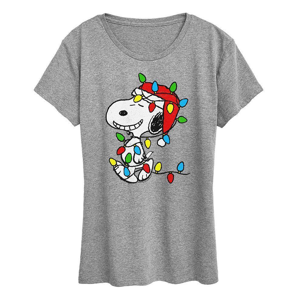 Women's Peanuts Snoopy Christmas Lights Graphic Tee,  Product Image
