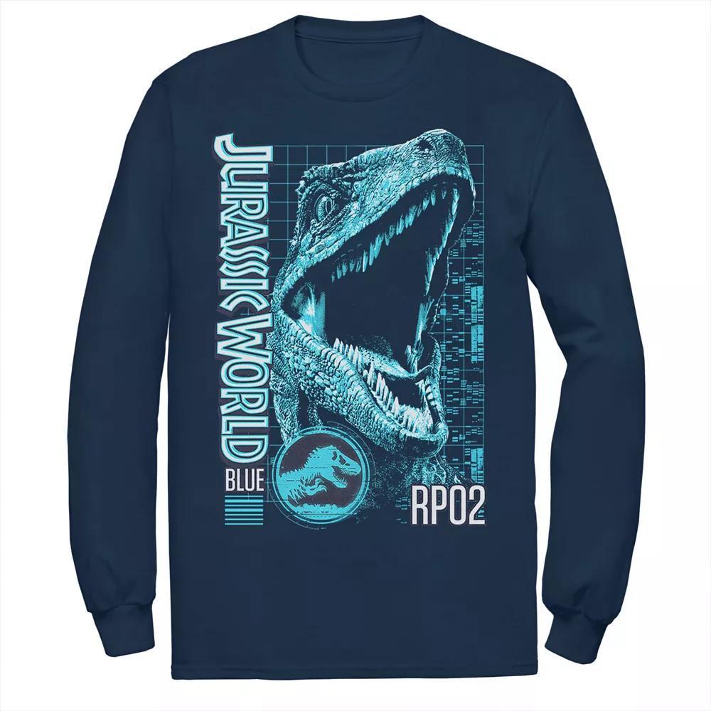 Men's Jurassic World Two Blue Face Tech Schematic Tee,  Product Image