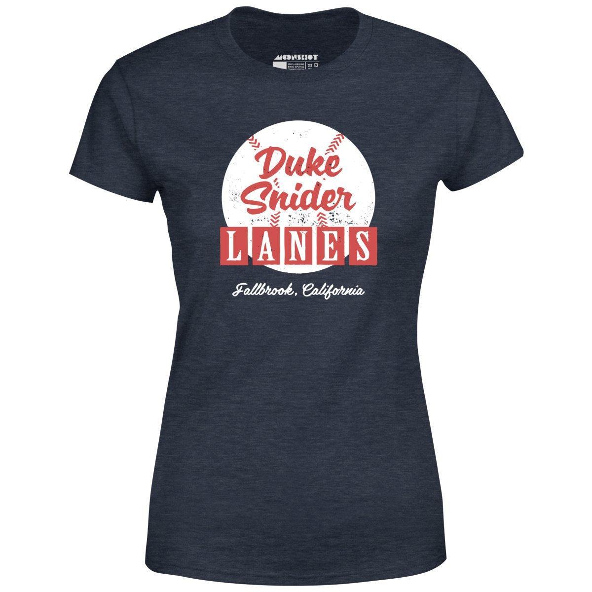 Duke Snider Lanes - Fallbrook, CA - Vintage Bowling Alley - Women's T-Shirt Female Product Image