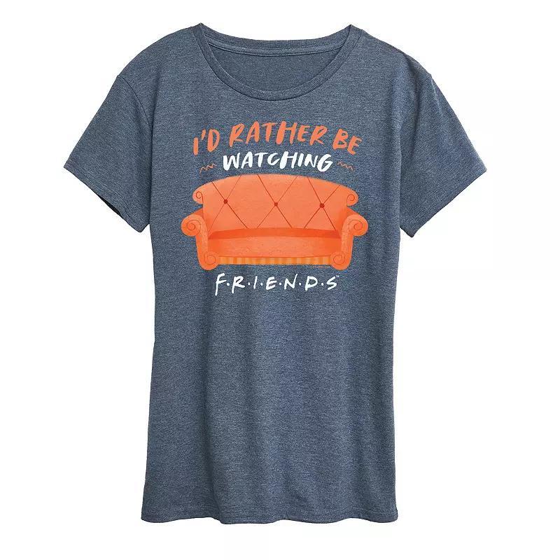 Women's Friends I'd Rather Be Watching Graphic Tee, Size: Medium, Heather Grey Product Image