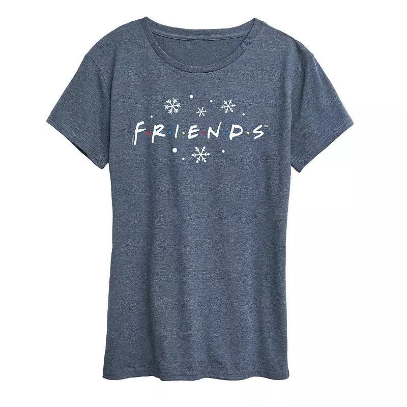 Women's Friends Logo Snowflakes Graphic Tee, Girl's, Size: Large, Blue Product Image