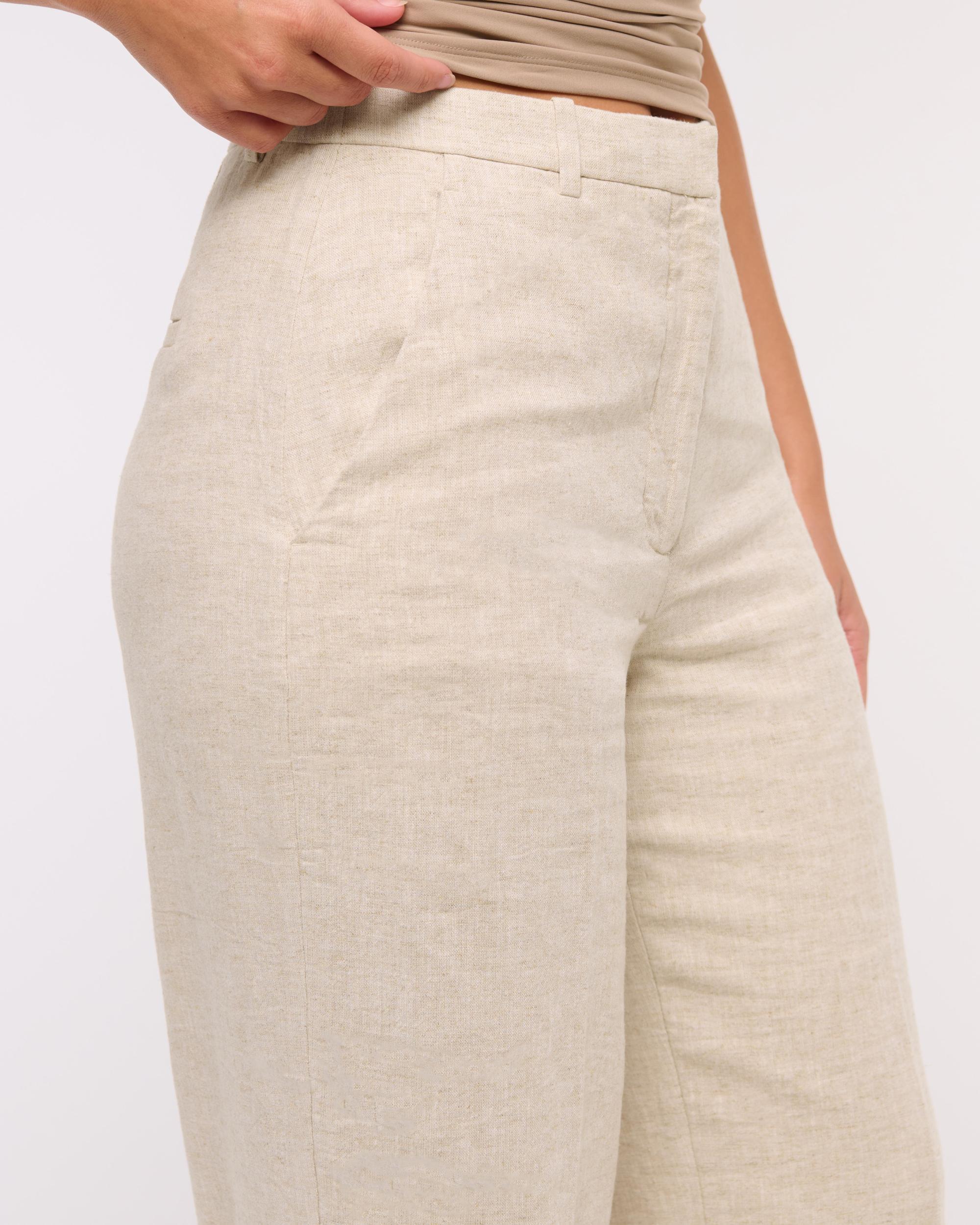 Curve Love Tailored Linen-Blend Wide Leg Pant Product Image