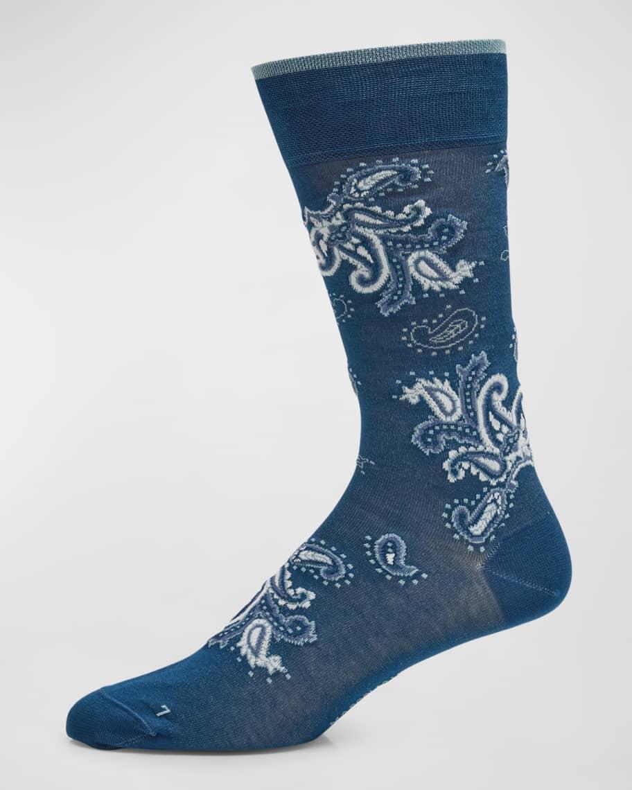 Mens Jali Pima Cotton Paisley Crew Socks Product Image