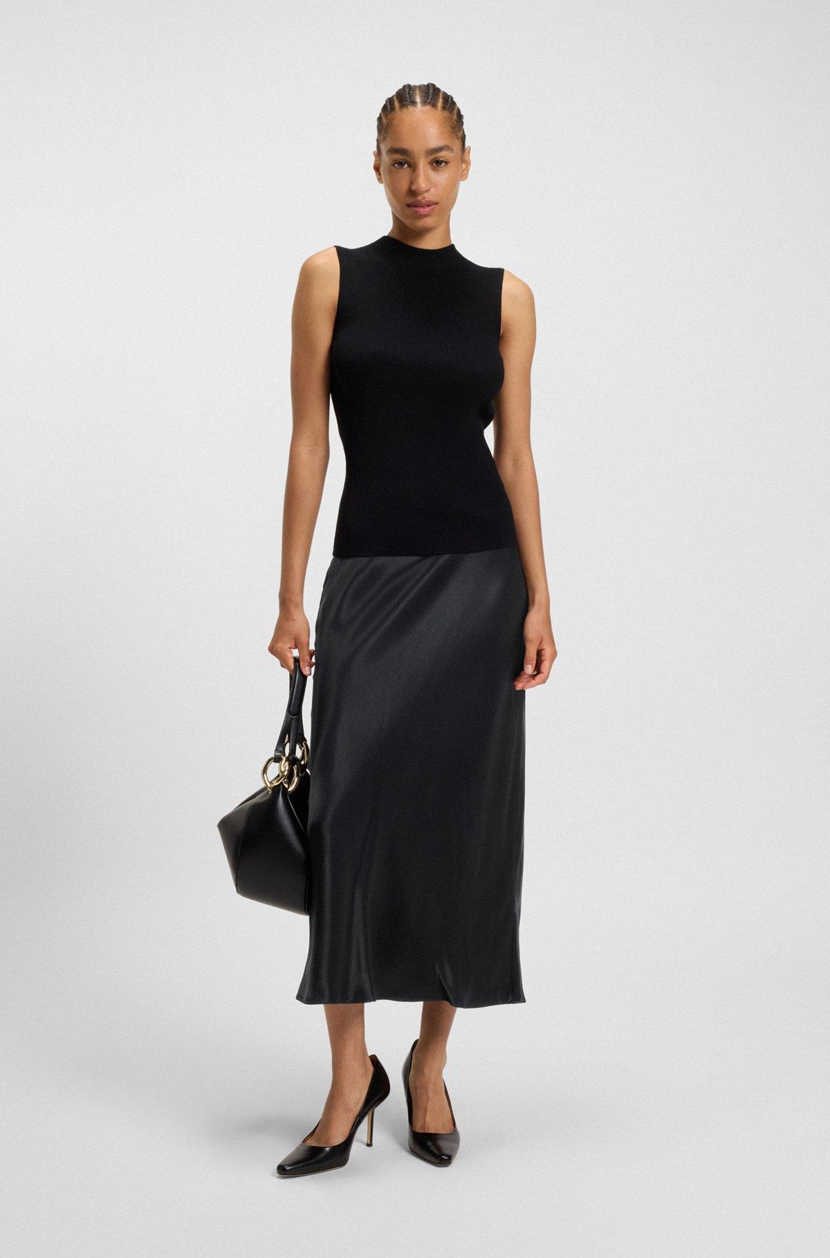 Regular-fit maxi skirt in satin Product Image