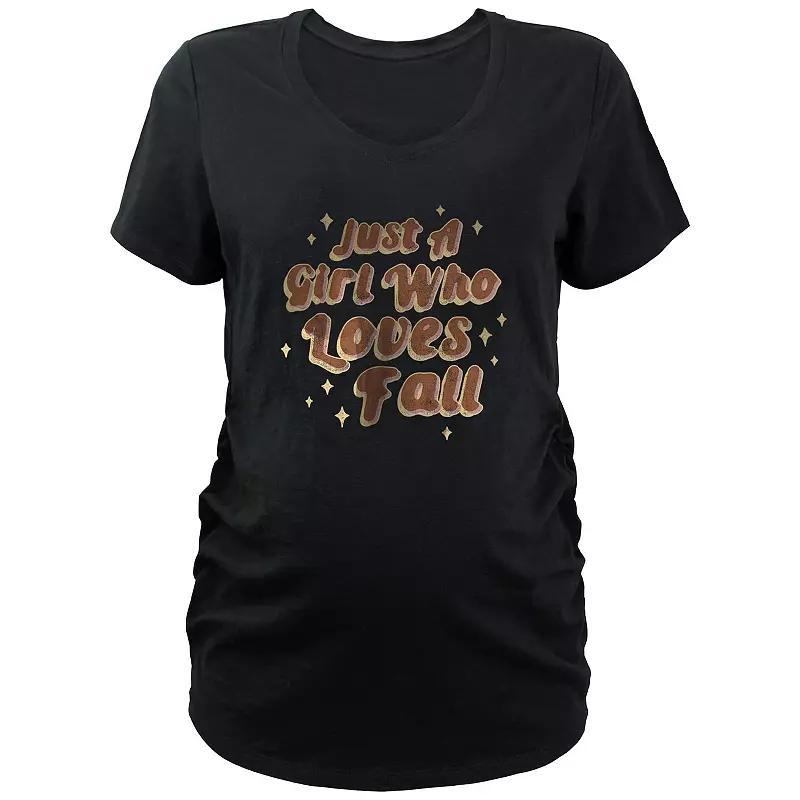 Maternity Just A Girl Who Loves Fall Graphic Tee, Womens Product Image