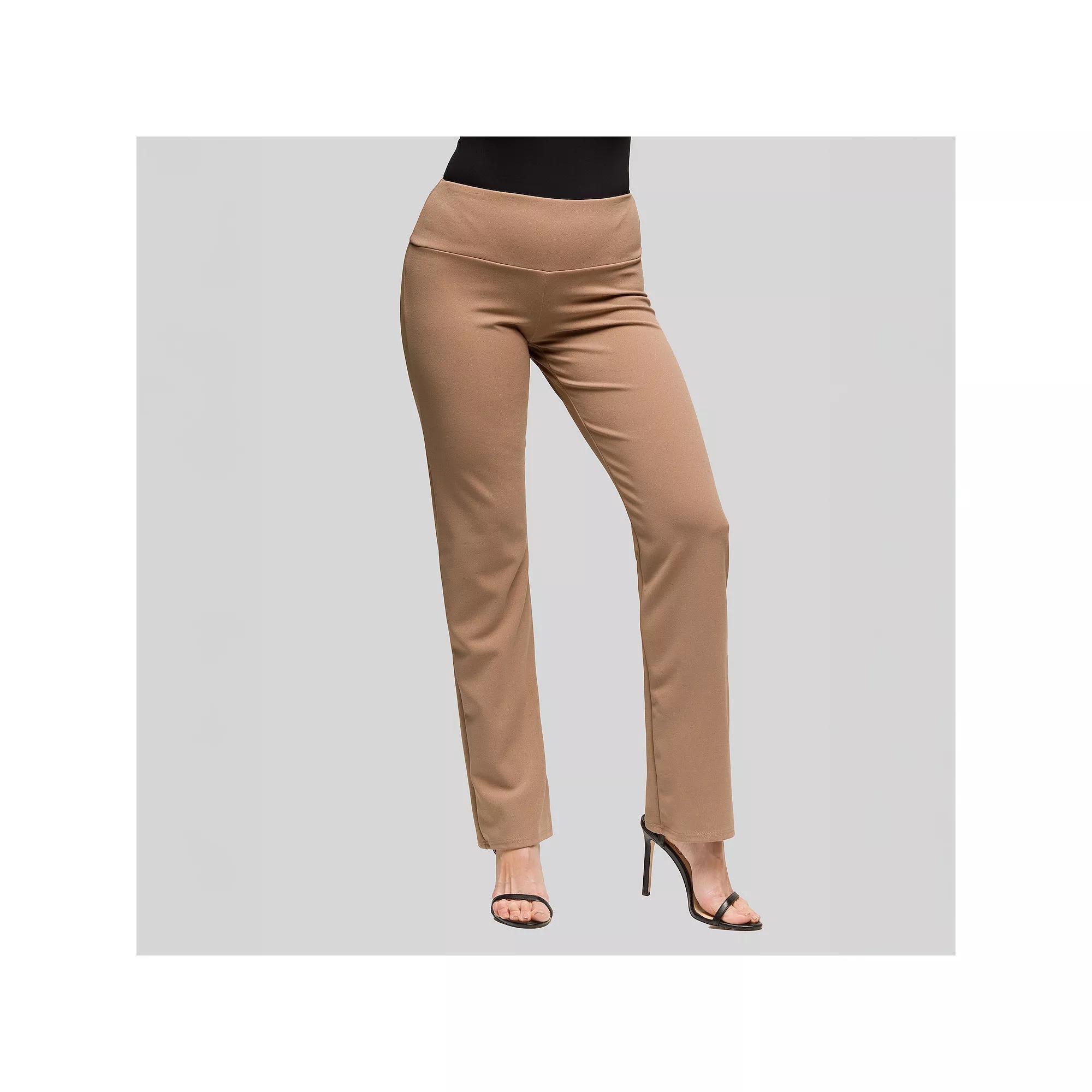 Women's 24Seven Comfort Apparel High Waist Stretch Dress Pants,  Product Image